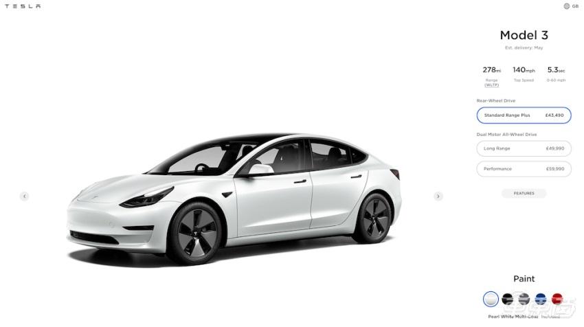 英国电动车补贴退坡,特斯拉 Model 3 不再享受补贴