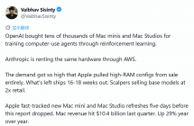 Mac 成 AI 硬件宠儿：苹果提前发布2026款mini/Studio，全球需求激增促成8月上新 ...