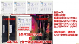 多条不频率内存换3200内存