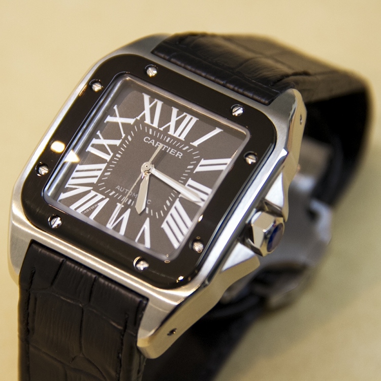 Santos de Cartier 100系列男士腕表（黑边黑底）