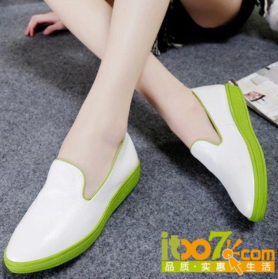 糖果绿真皮单鞋150元.jpg