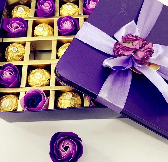 送礼佳品费列罗玫瑰花diy礼盒装13粒200g天猫拍下42元包邮