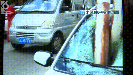 昆明一小区天降50米雨水管，楼下轿车驾驶室被“扎穿”-5.jpg