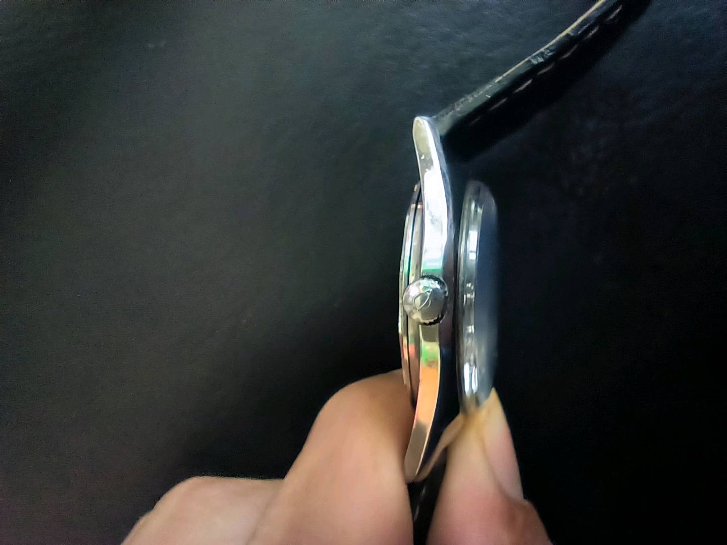 英纳格160手动上发条机械表成色比较新玫瑰金色机芯走时准确