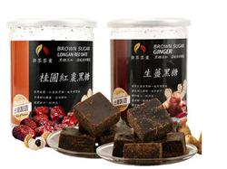 台湾进口！手生姜红糖红枣桂圆黑糖 2罐装组合520g 天猫48.8包邮
