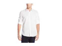 [海淘]Calvin Klein Solid Texture Dobby Roll-Sleeve 男士衬衫$17.59+$6.63直邮中国