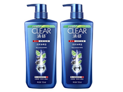 超值低价！CLEAR清扬男士去屑洗发露活炭净爽型750ml*2 亚马逊中国85元包邮