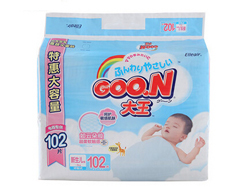 大牌好价！日本Goo.N大王维E纸尿裤环贴式NB 102片*2 天猫108元包邮