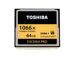 [海淘]TOSHIBA 东芝 EXCERIA Pro CF存储卡 64GB 读160M写150M 1066倍速$79.99