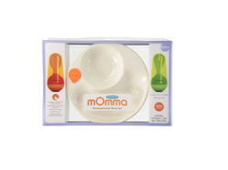 [海淘]Lansinoh momma Mealtime 宝宝防滑保温碗餐具+不倒翁叉勺套装$15.77美元