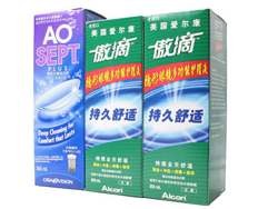 持久水润！爱尔康隐形近视眼镜美瞳药水355*2+双氧水360ml 天猫68元包邮