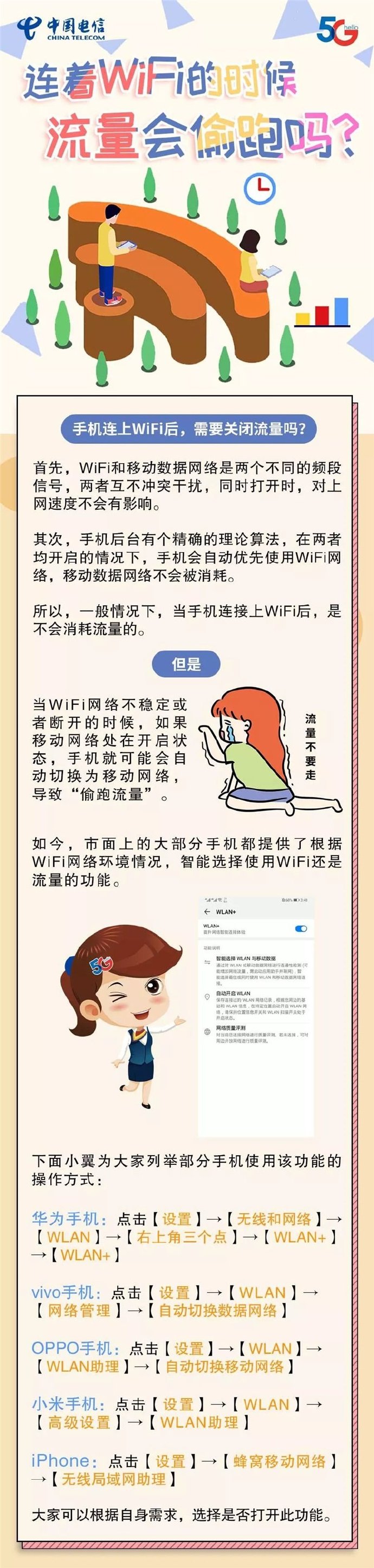 5G更需注意：连着WiFi的时候，流量会偷跑吗？教你手机设置