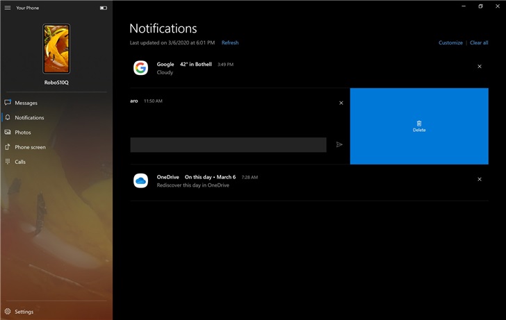 微软 Windows 10 你的手机更新：流畅设计，滑动消除通知