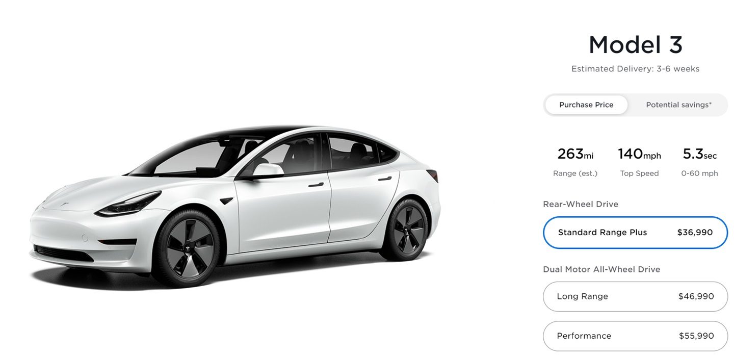 特斯拉 Model 3、 Model Y 基础款在美国降价，高性能版涨价