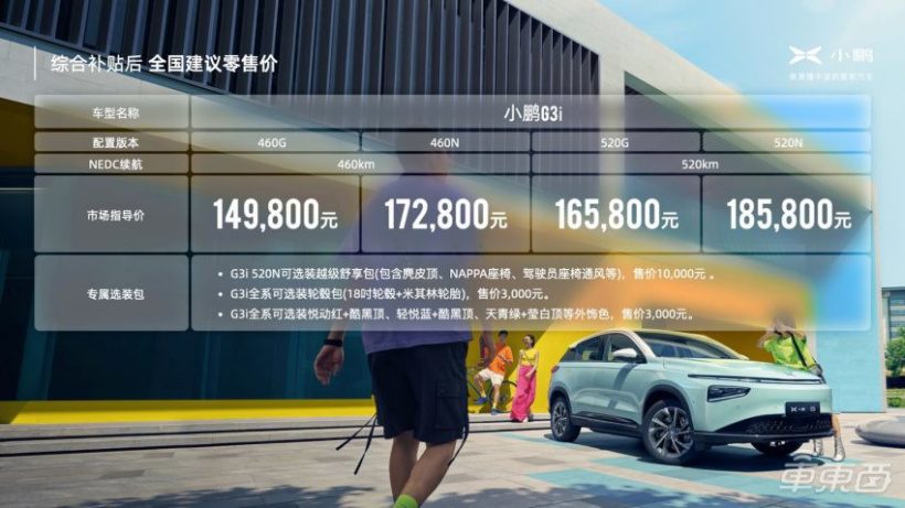 G3 改款上市，小鹏 G3i 详解：14.98 万元起售，骁龙 820A 车机芯片