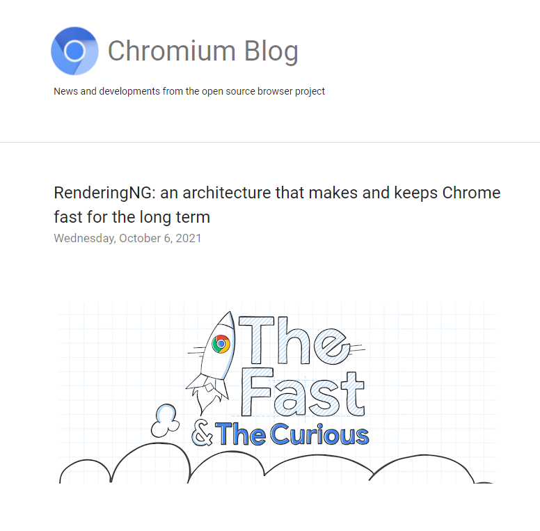谷歌 Chrome“RenderingNG”性能提升计划于今年结束，已取得巨大成功