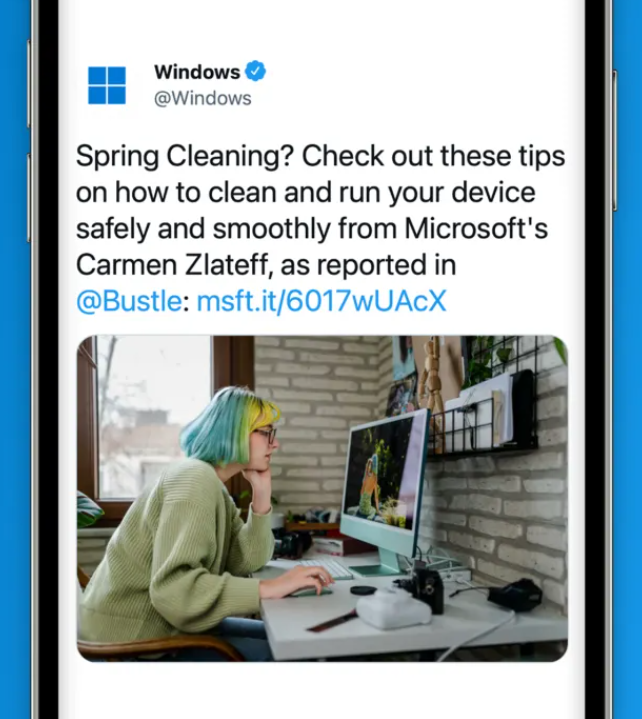 尴尬... 微软 Windows 官推配图误用苹果 M1 iMac，随后删除