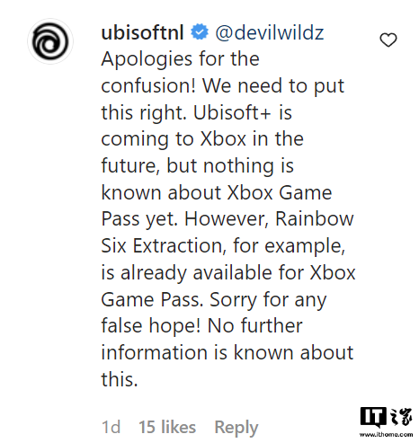 育碧荷兰澄清 Ubisoft+ 服务加入微软 XGP：暂时仅登陆 Xbox 主机