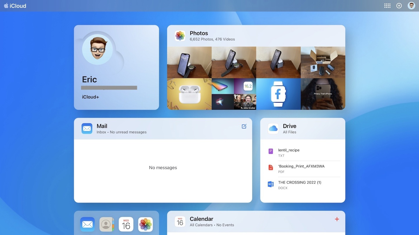 苹果推出全新设计的 iCloud.com 网站，页面更加精简