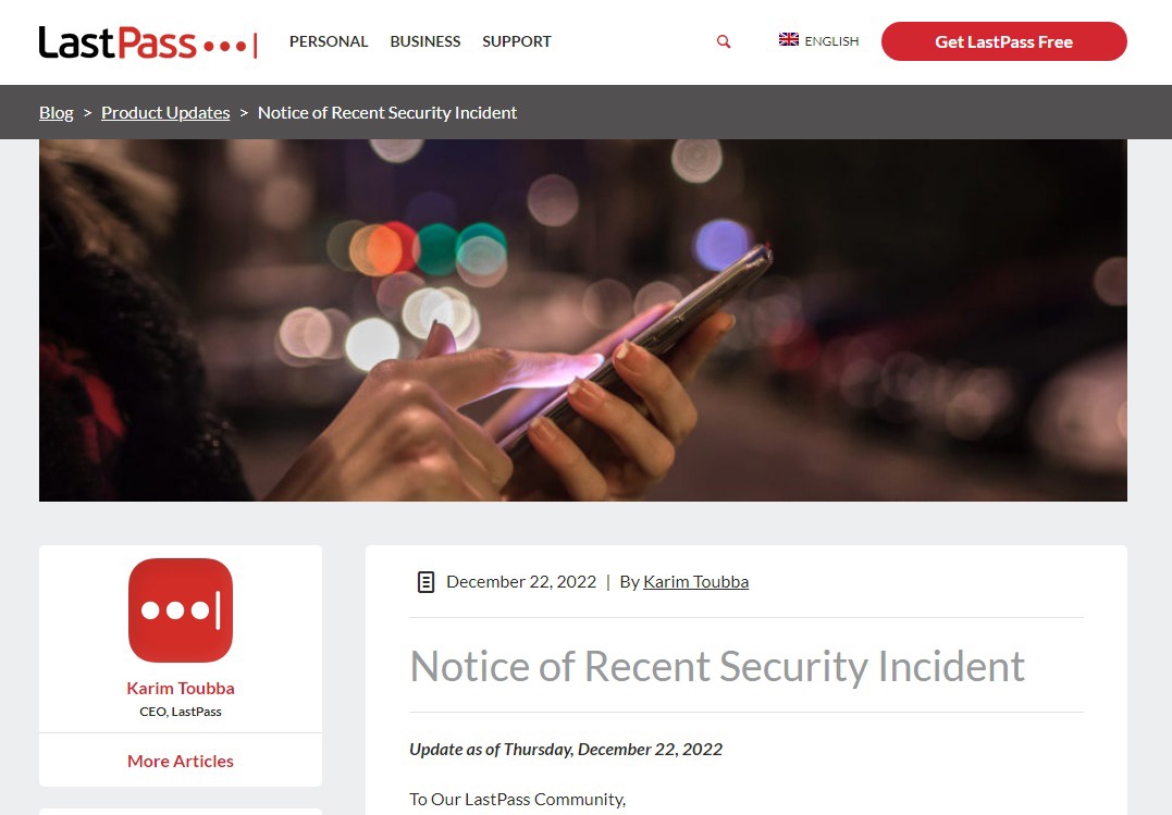 LastPass 安全事件新动态：官方承认黑客窃取了用户姓名、地址、电话等信息
