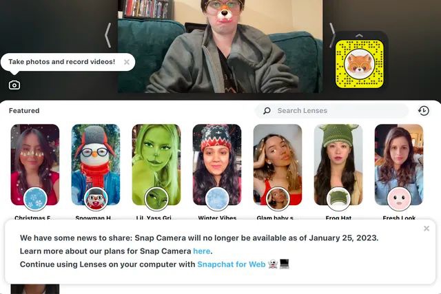 Snap 宣布 1 月 25 日关闭视频滤镜应用 Snap Camera