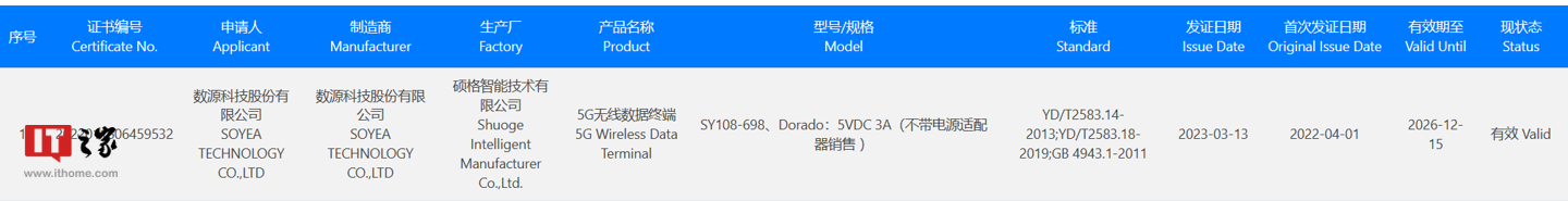 数源科技新品通过 3C 质量认证，预计为华为 P60 系列 5G 手机壳
