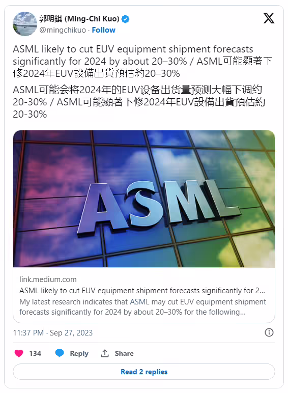 郭明錤称苹果明年 3nm 需求低于预期：MacBook 下降 30%、iPad 下降 22% ...