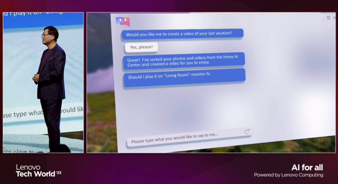 杨元庆公布联想首款 AI PC：可运行个人大模型，最快明年 9 月上市 ...