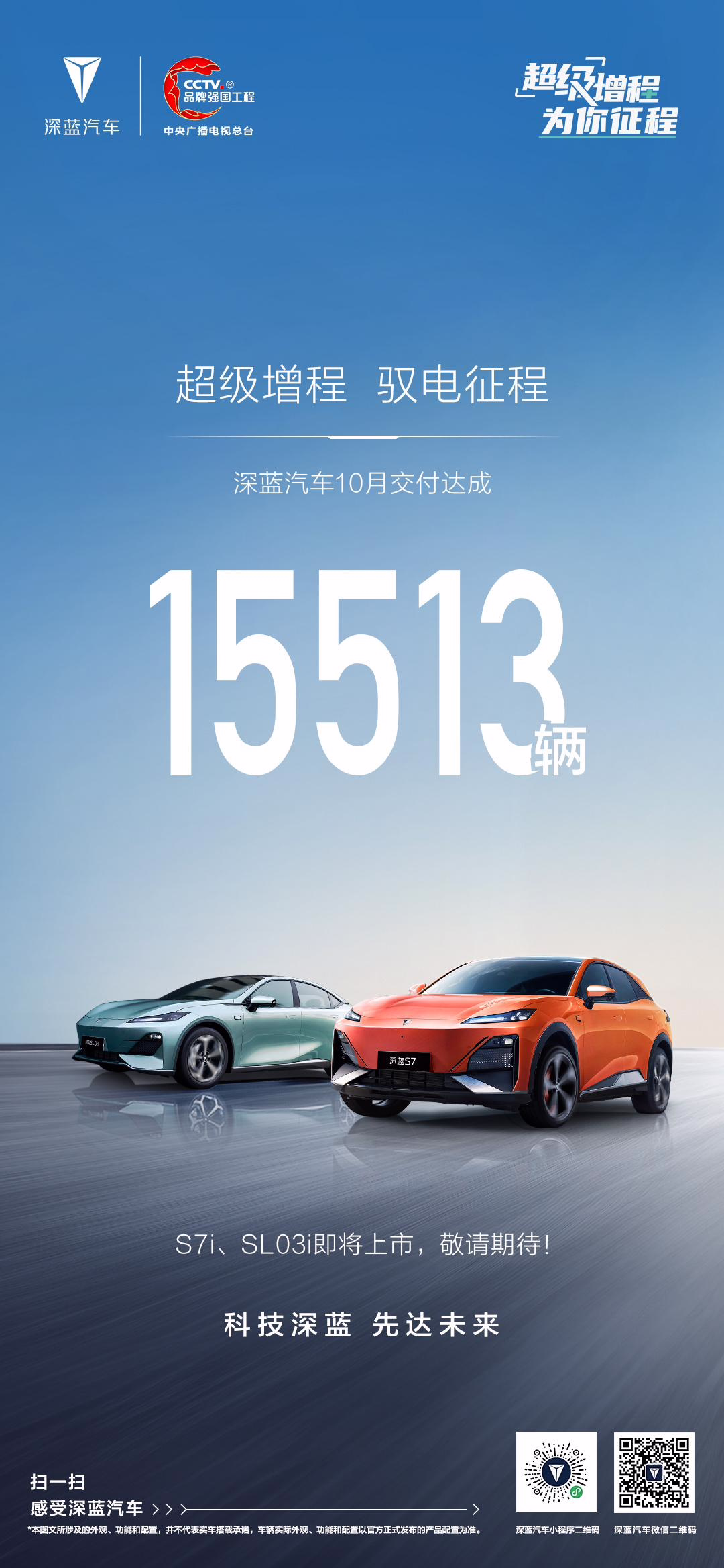 长安深蓝 10 月交付新车 15513 辆，同比增长 89.74%