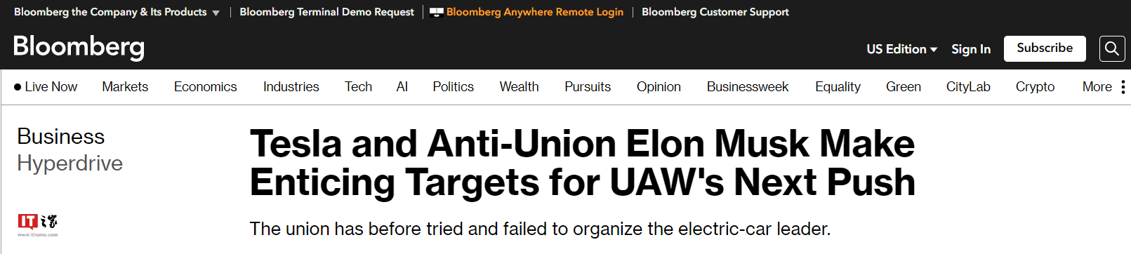 UAW 击败底特律三巨头后，将目标转向马斯克和特斯拉