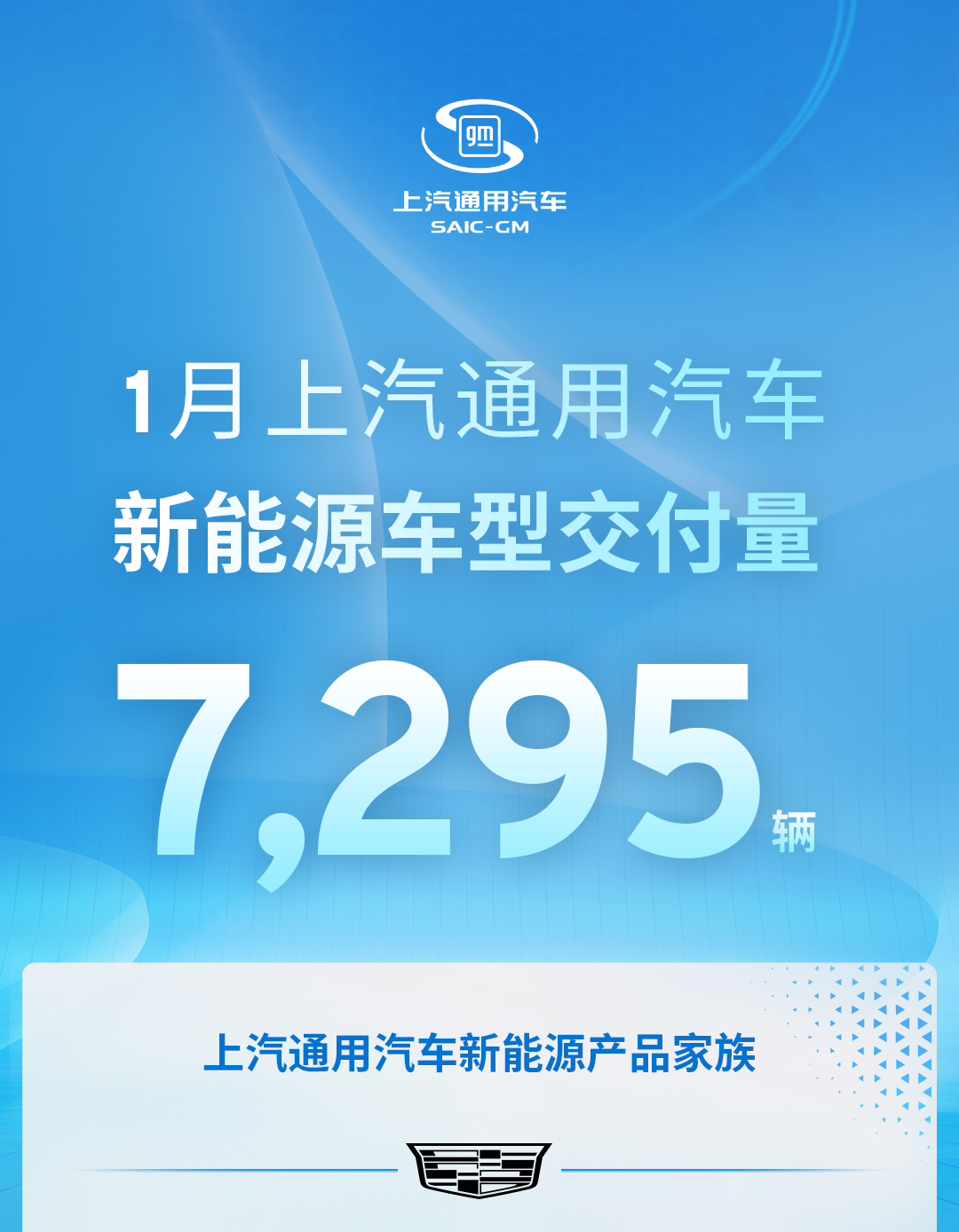 上汽通用汽车 1 月新能源车型交付 7295 辆，两年将推 8 款新车 ...