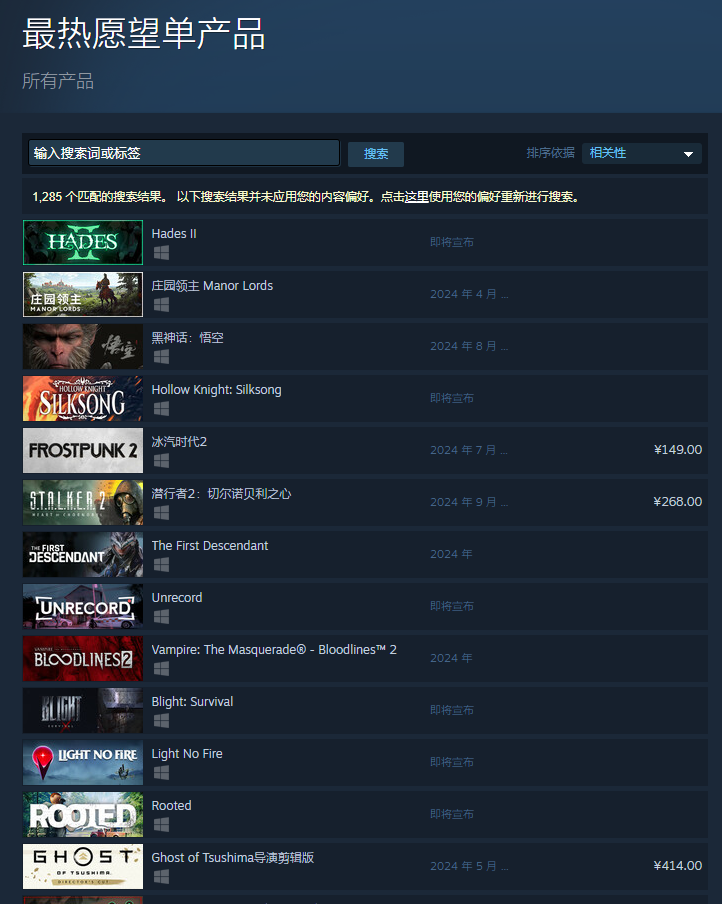 《黑神话：悟空》超越《空洞骑士：丝之歌》，成为 Steam 最热愿望单产品第三名 ...