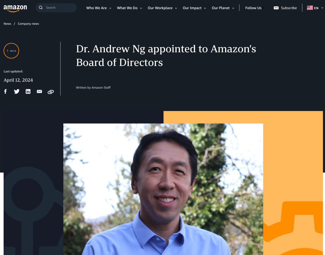 消息称 AI 大牛吴恩达将辞去 LandingAI 公司 CEO 一职