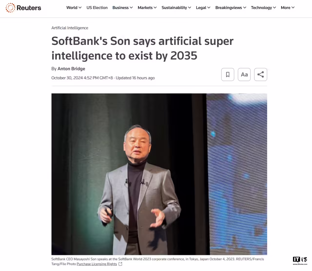 软银 CEO 孙正义力挺人工超级智能：正为下一步“重大行动”准备数千亿美元 ...