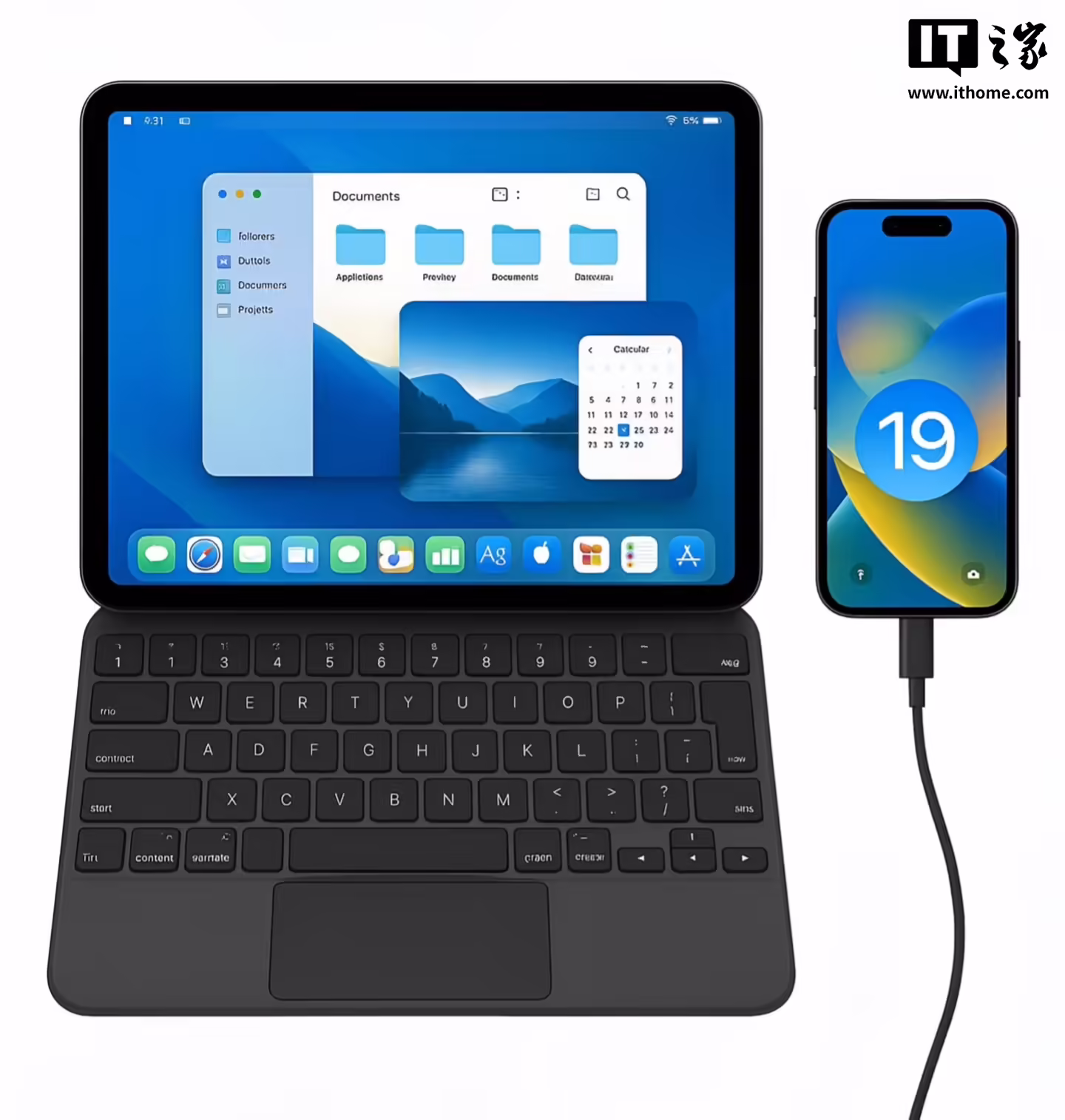 苹果 iPadOS 19 新功能曝光：iPad 连接妙控键盘时将显示类似 Mac 的菜单栏 ...