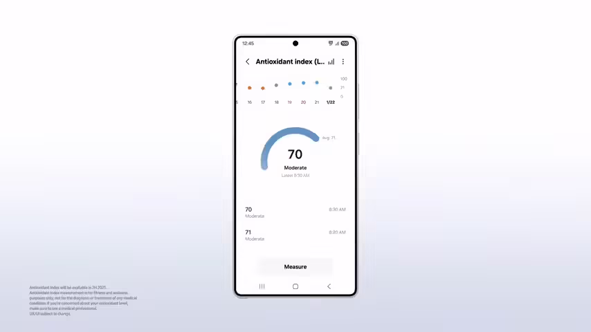 Samsung Health Antioxidant Index feature 1