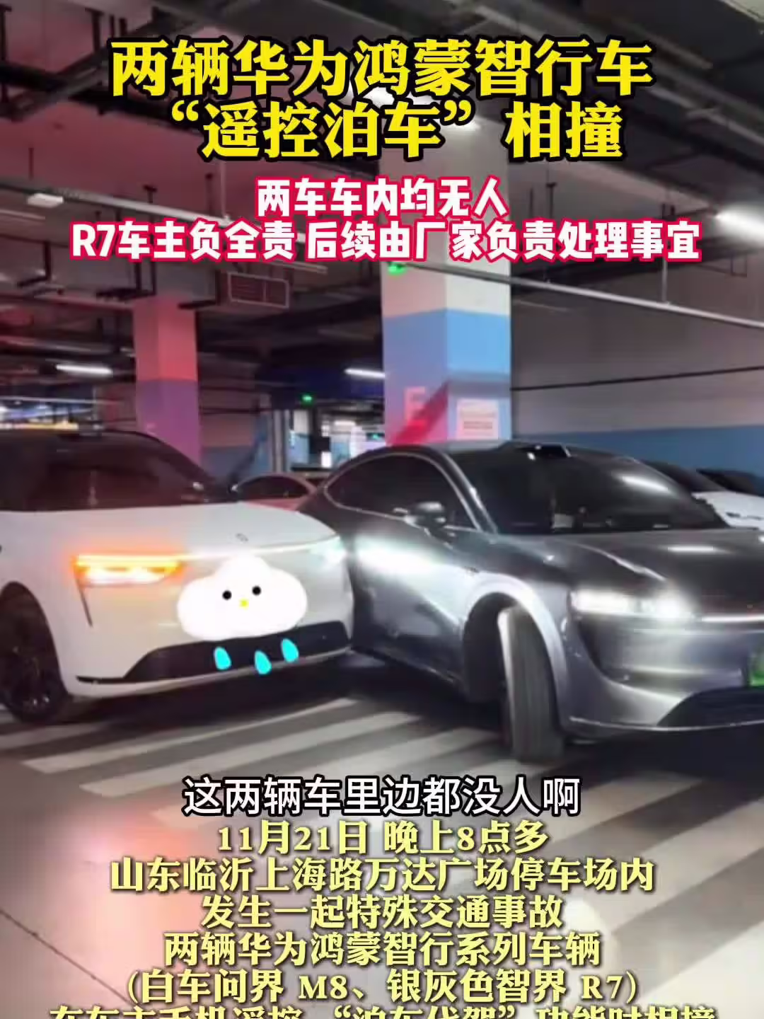 两辆车遥控泊车相撞到底谁负责，民警给出答案