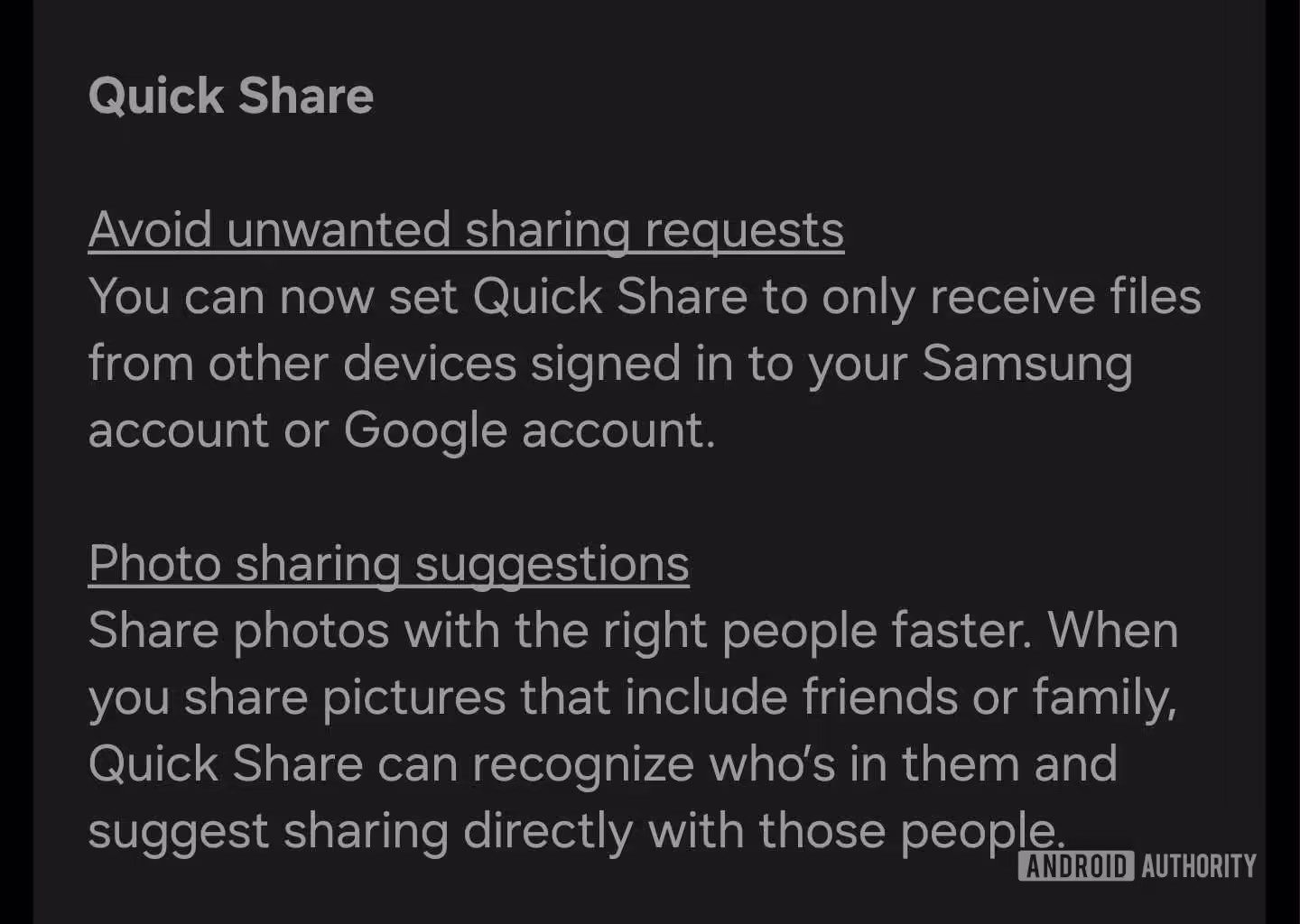 Samsung One UI 8.5 Quick Share tweaks