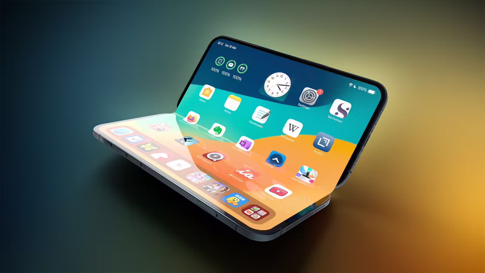 苹果 iPhone Fold 设计细节曝光：内屏宽大于高，比例趋近大屏 iPad 横屏模式 ...