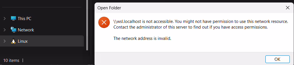 Network issue in WSL