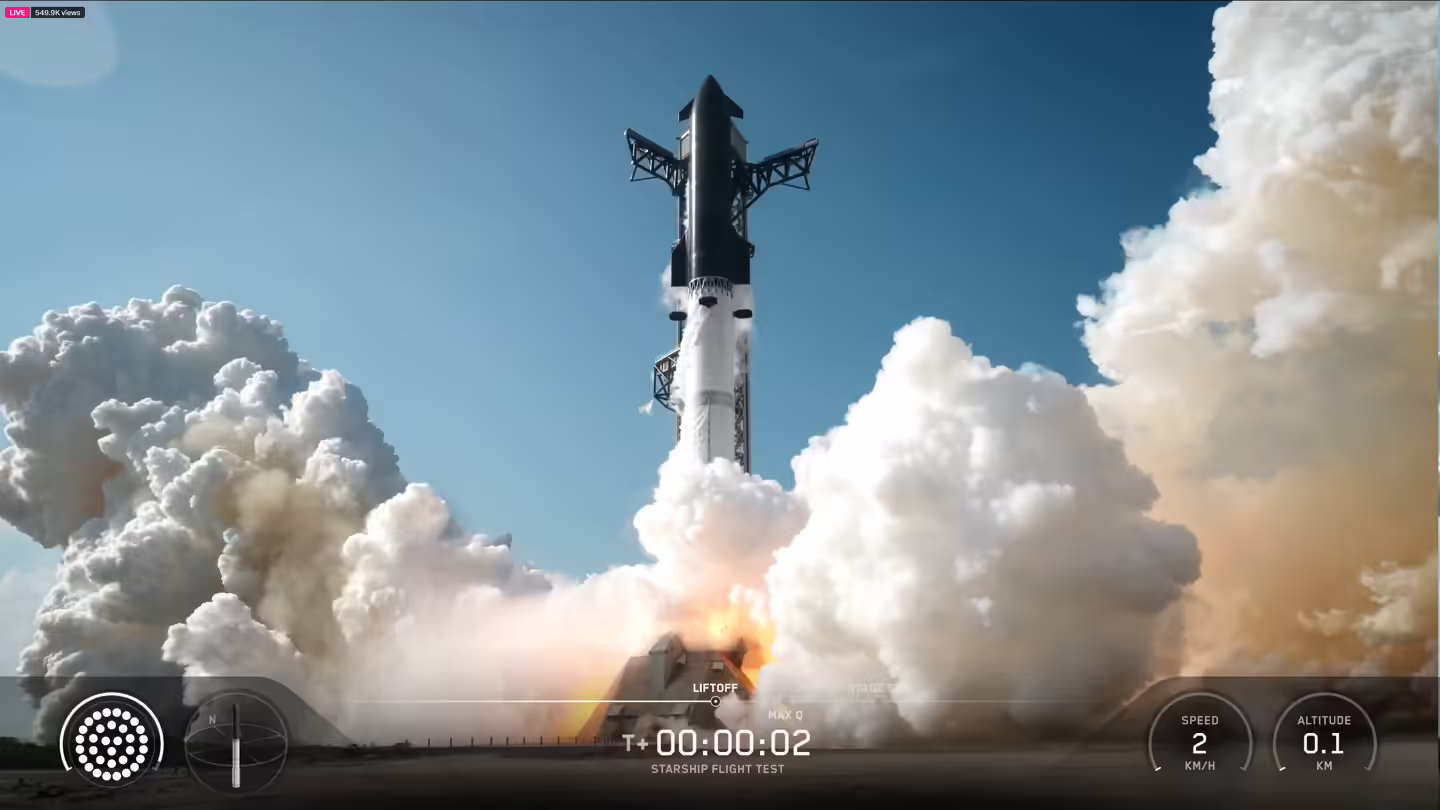 马斯克 SpaceX“星舰”实施第 12 次试飞：星舰 V3 首飞发射升空 ...