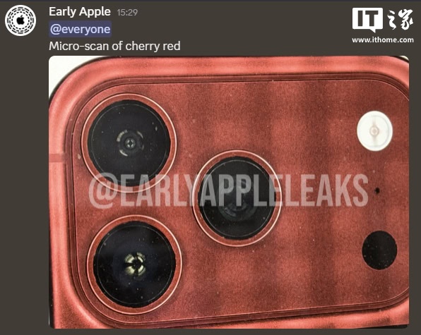 EarlyAppleLeaks showing Cherry Red iPhone 18 Pro 1