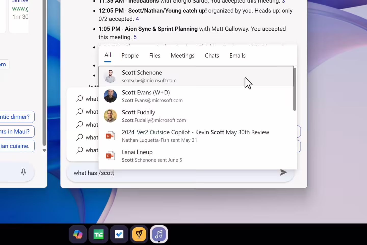 Copilot search feature in Copilot OS