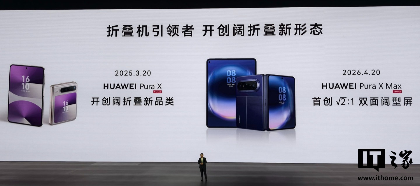 消息称苹果发布 iPhone Duo 后的四天，华为阔折叠手机 Pura X Max 销量环比上周暴涨 76.5%