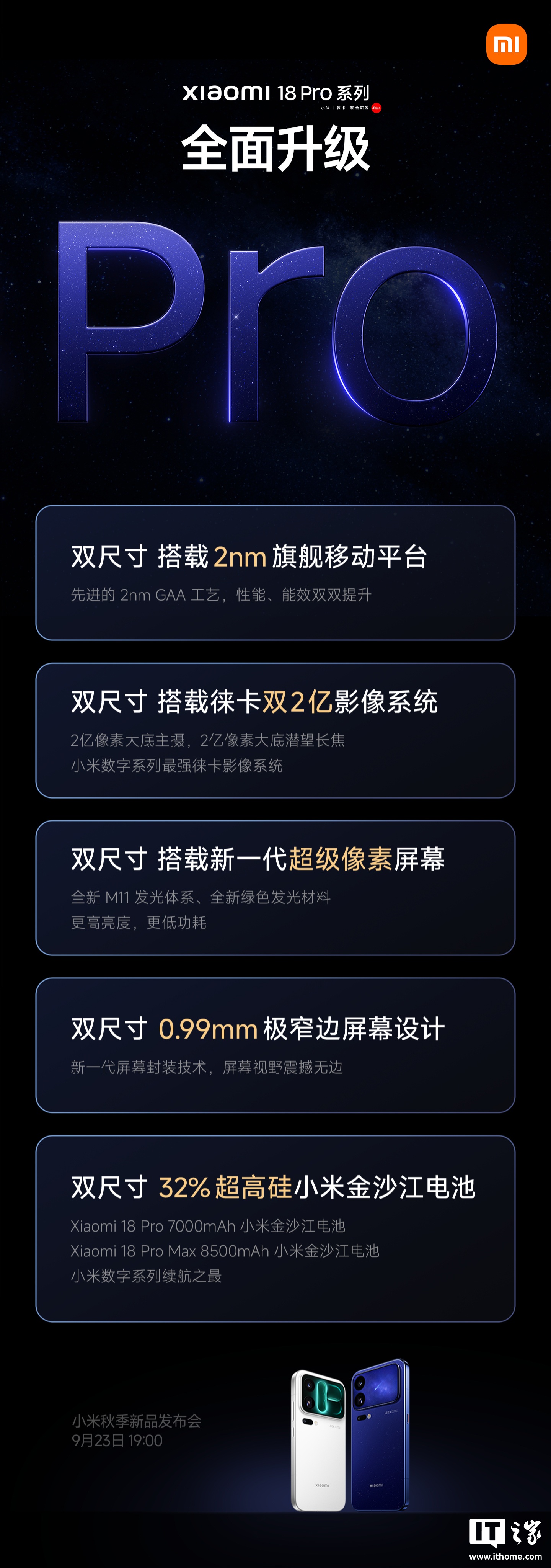 小米 18 Pro 系列手机官宣全系搭载 2nm 旗舰移动平台，后置徕卡双 2 亿影像