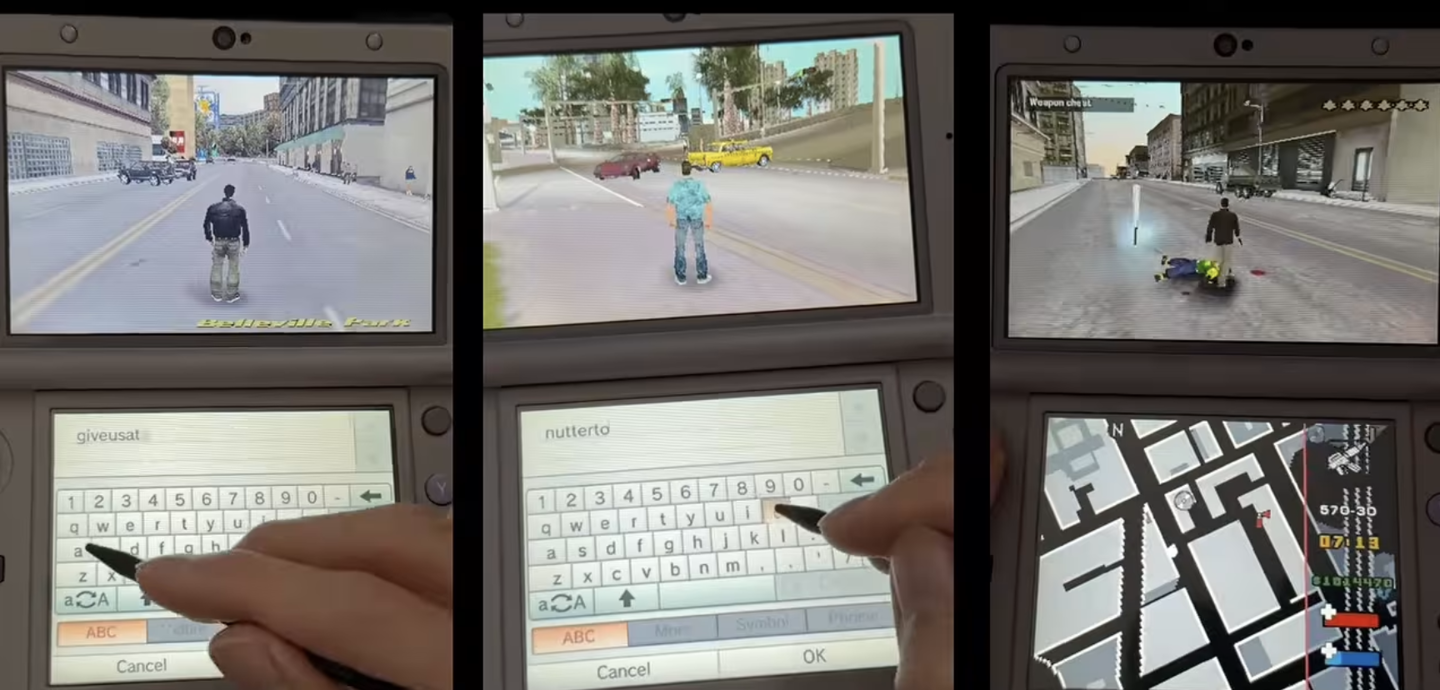 爱好者将 R 星经典《GTA 3》《罪恶都市》《自由城故事》搬上任天堂 New Nintendo 3DS 系列机型