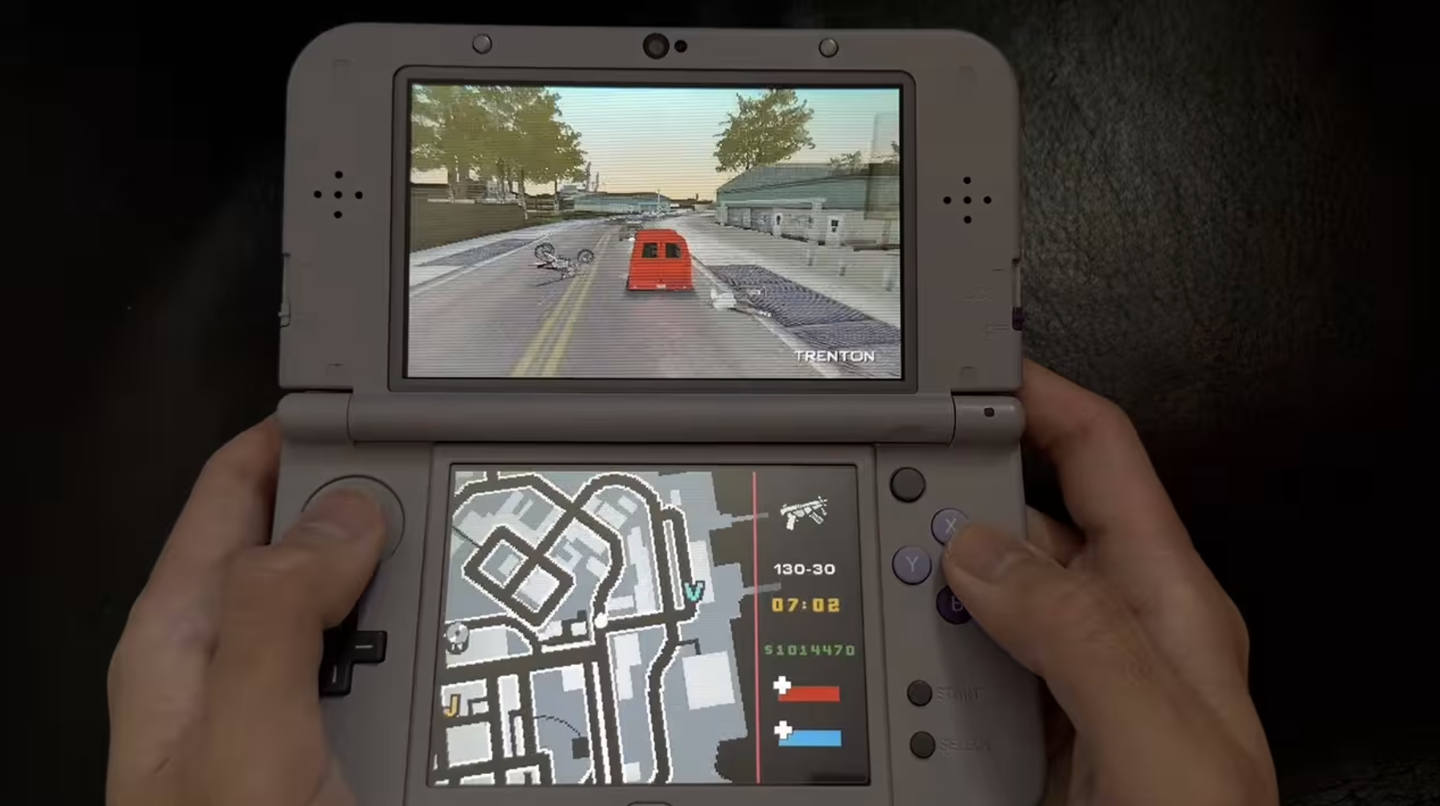 爱好者将 R 星经典《GTA 3》《罪恶都市》《自由城故事》搬上任天堂 New Nintendo 3DS 系列机型