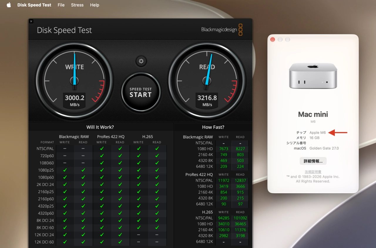 苹果 256GB M6 版 Mac mini SSD 性能测试：较 M4 版顺序写入快 48.9%、读取快 15%