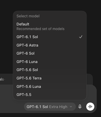 OpenAI 在 Codex 上线 GPT-6.1 Sol 模型：性能接近 Astra，价格仅为 1/5